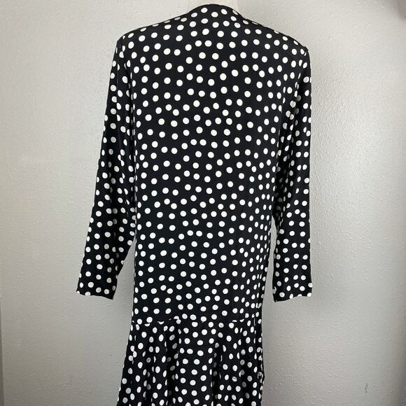 Vintage 80’s Pat Argenti Silk Polka Dot Dress EUC - Picture 7 of 8